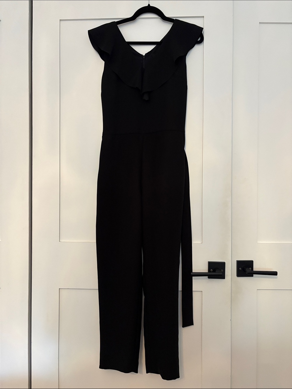 Banana Republic Black Ruffle-Shoulder Jumpsuit